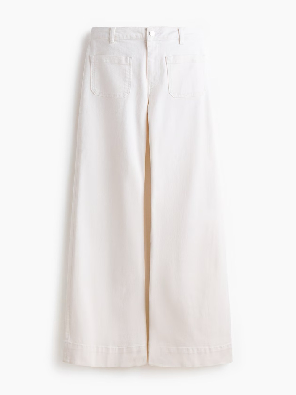 H&M Cream Wide-Leg Women's Jeans